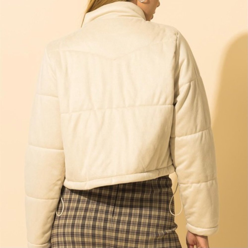 ❌SOLD OUT❌ FOR THE WEEKEND SUEDE PUFFER JACKET - Picture 2 of 3